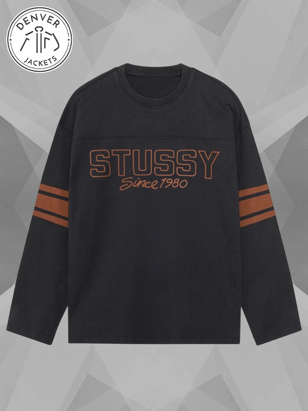 Stussy Football Crew Sweatshirt Black