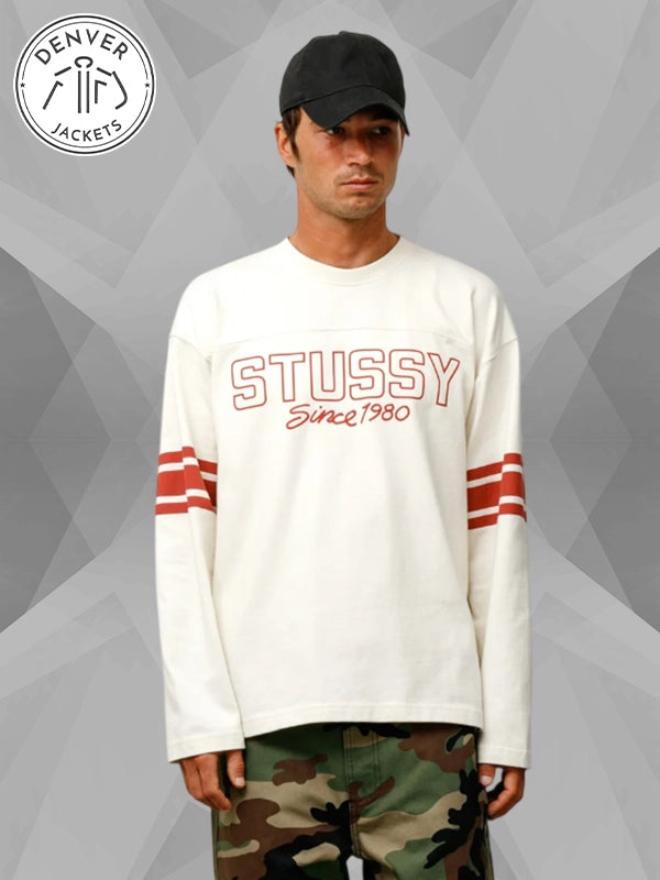 Stussy Football Crew Sweatshirt Cream