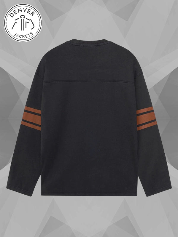 Stussy Football Crew Sweatshirt In Black