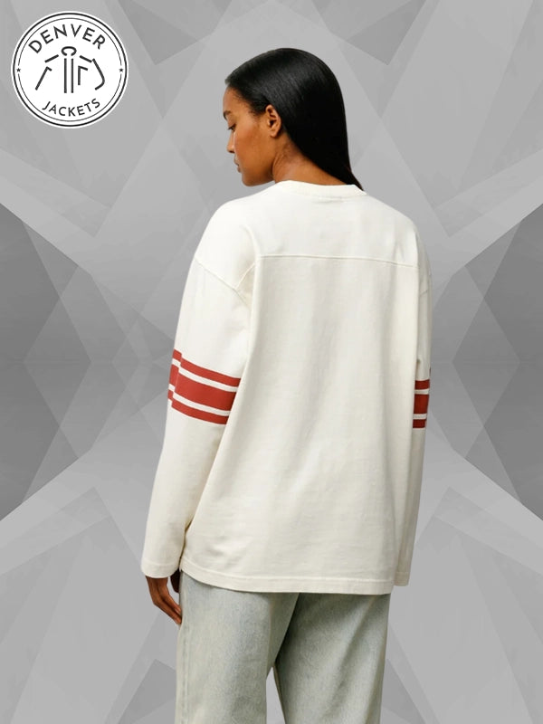 Stussy Football Crew White Sweatshirt Jumper