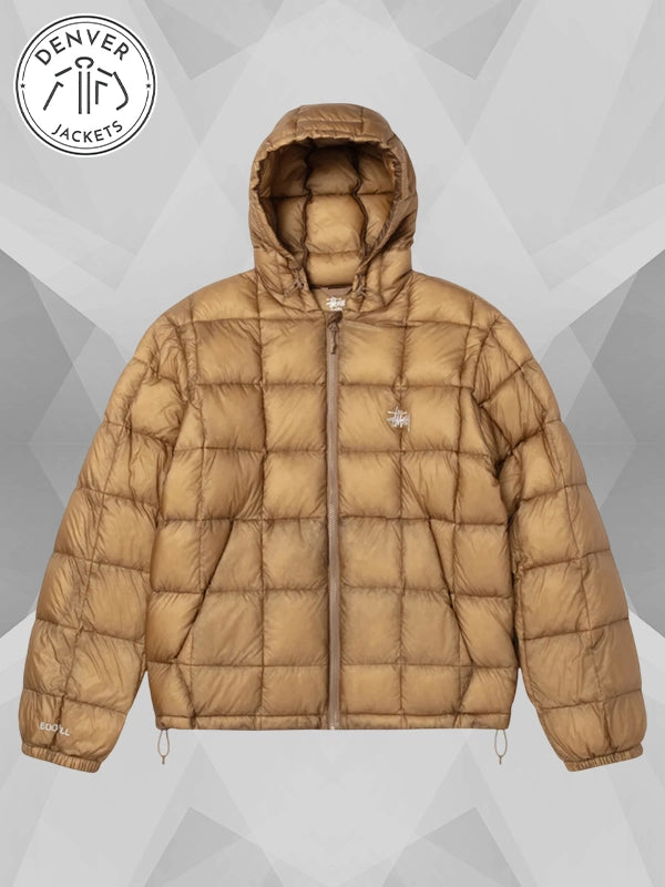 Stussy Midweight Hooded Puffer Jacket Khaki