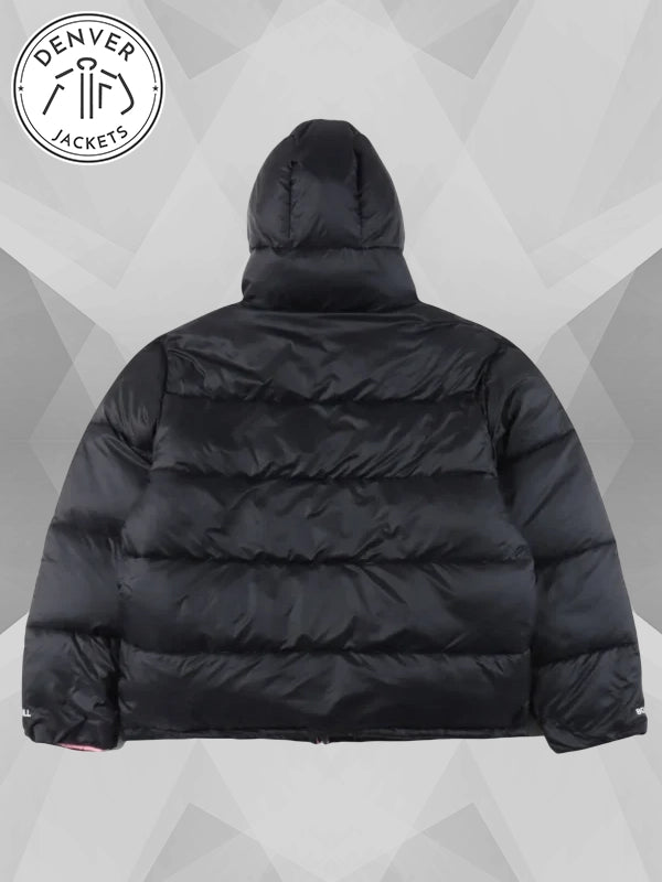 Stussy Puffer Jacket Black Pink