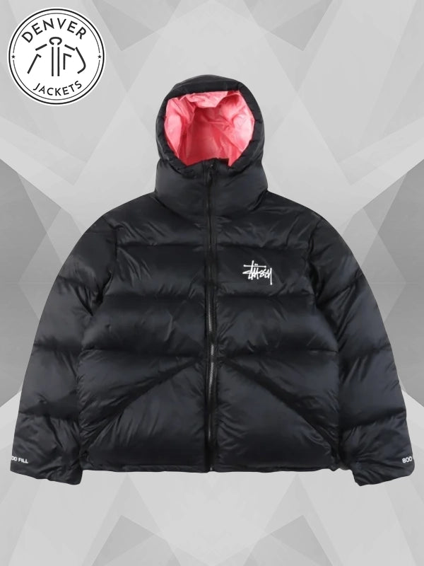 Stussy Puffer Jacket Pink Inside