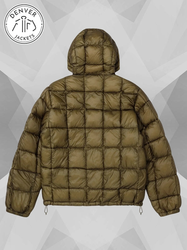 Stussy Square Bubble Hooded Puffer Jacket Green