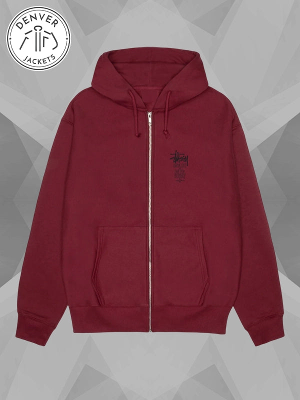Stussy Swim Out Zip Hoodie Red
