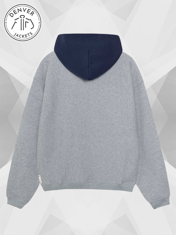 Stussy Two Tone Grey and Blue Hoodie