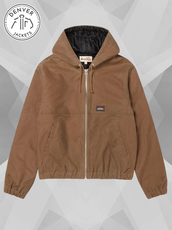 Stussy Waxed Cotton Work Jacket Brown