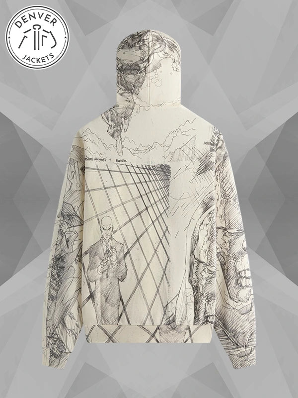 Superman Kith Sketch Nelson White Hoodie