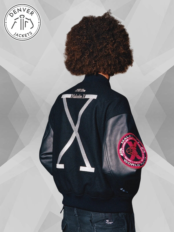 Supreme 40 Acres Malcolm X Varsity Black Jacket