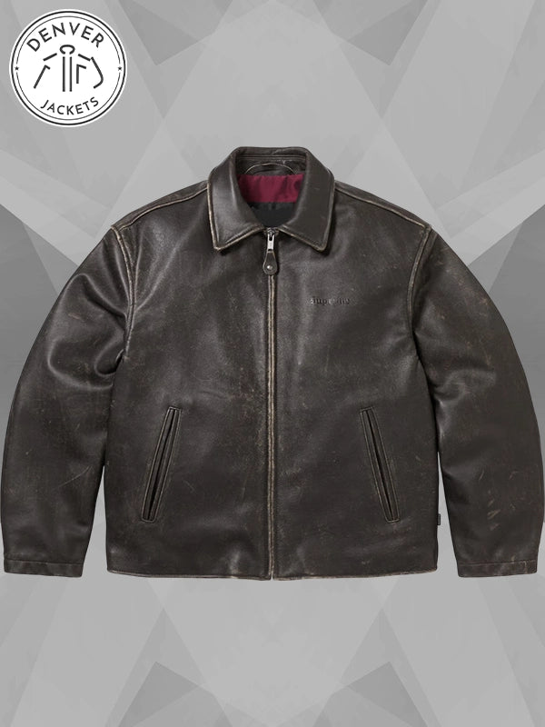 Supreme Schott Leather Jacket Brown