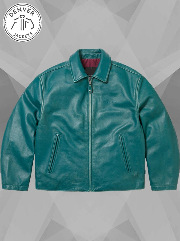 Supreme Schott Leather Jacket Green