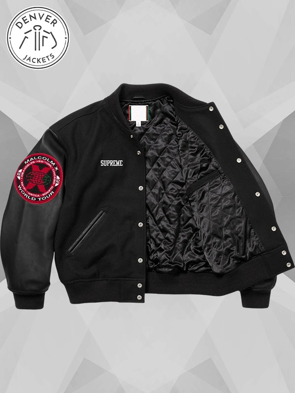 Supreme x 40 Acres Malcolm Varsity Black Jacket