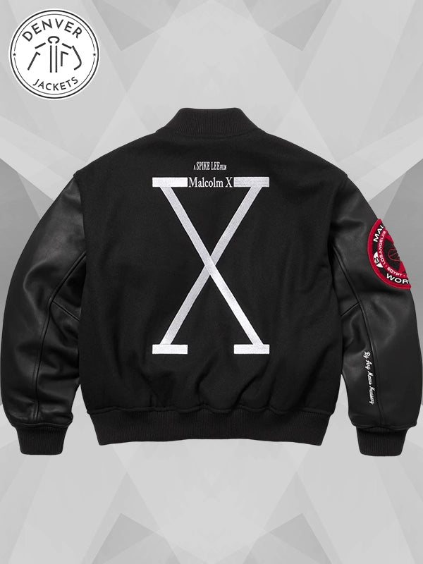 Supreme x 40 Acres Malcolm X Varsity Black Jacket
