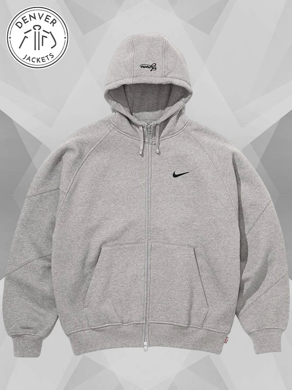 Supreme x Nike Hoodie Sweatshirt Grey
