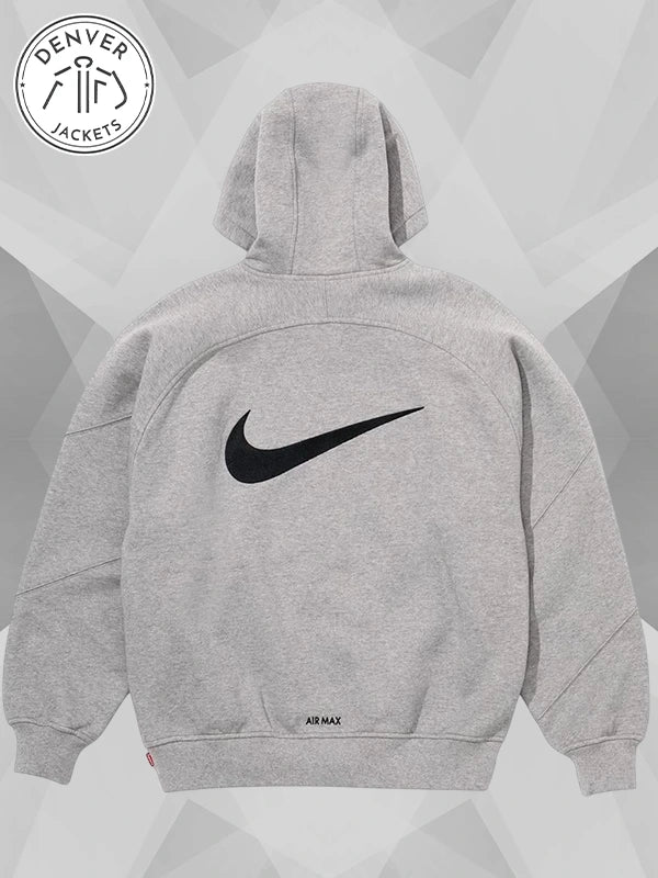 Supreme x Nike Zip Up Hooded Sweatshirt Grey