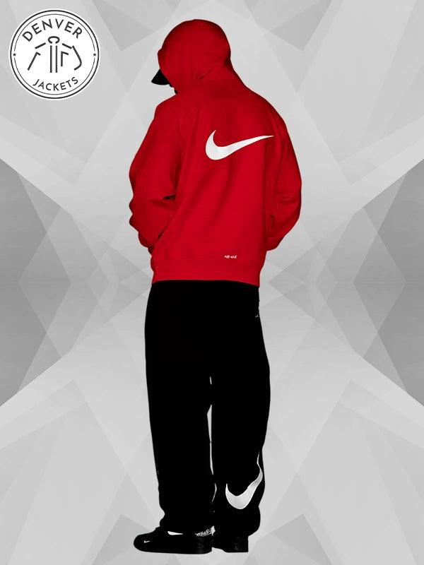 Supreme x Nike Zip Up Hooded Sweatshirt Red