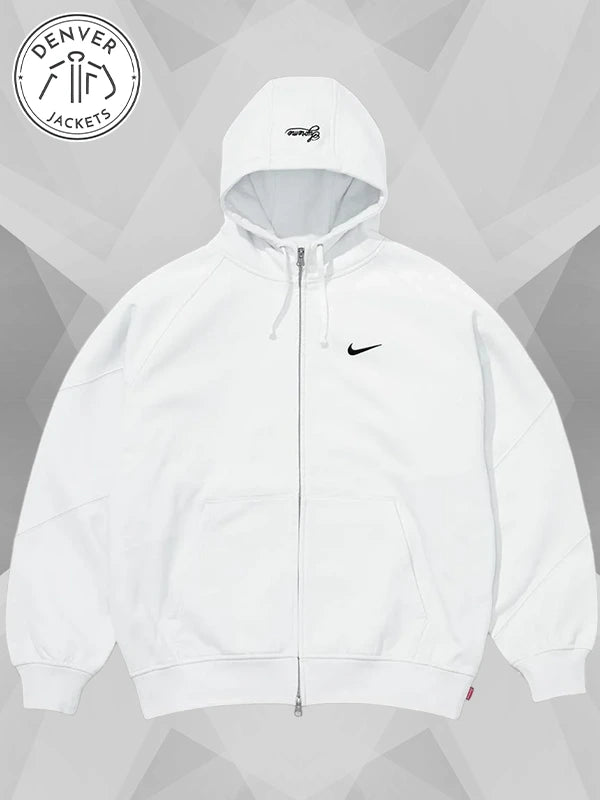 Supreme x Nike Zip Up Hooded Sweatshirt White