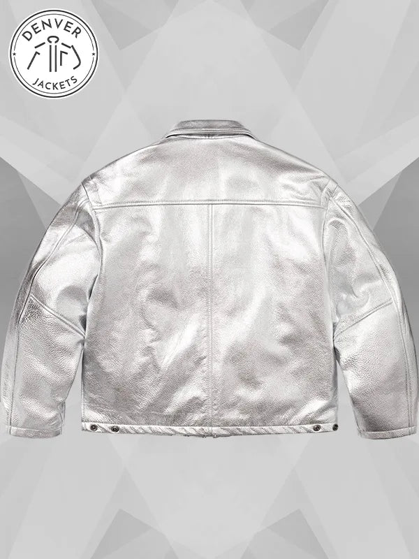 Supreme x Schott NYC Leather Clip Jacket Silver