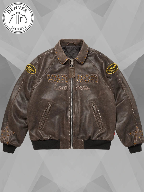 Supreme x Vanson Leathers B.B Simon Jacket Brown