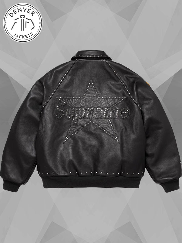Supreme x Vanson Leathers B.B Simon Leather Jacket Black