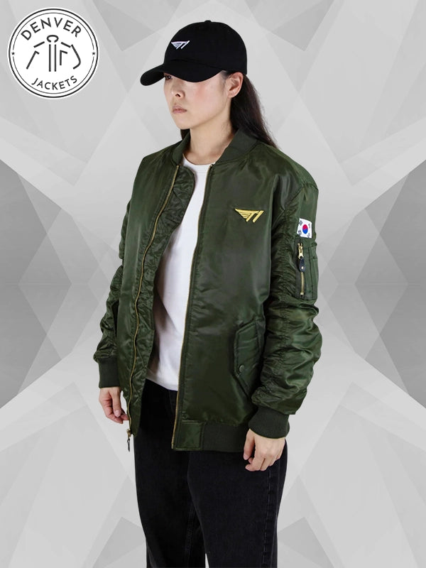 T1 MA 1 Bomber Jacket Green