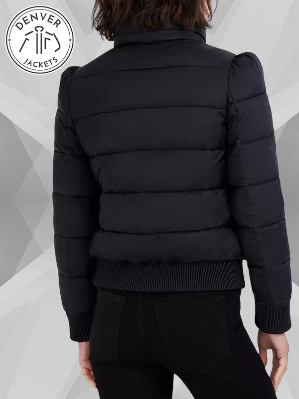 Tahari Cole Quilted Coat Black Puffer Jacket