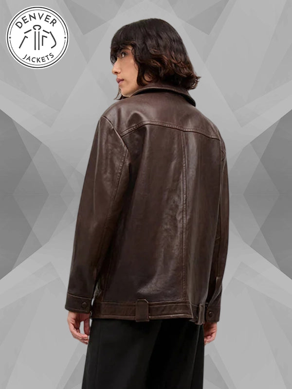 Thandie Leather Jacket Veronica Beard