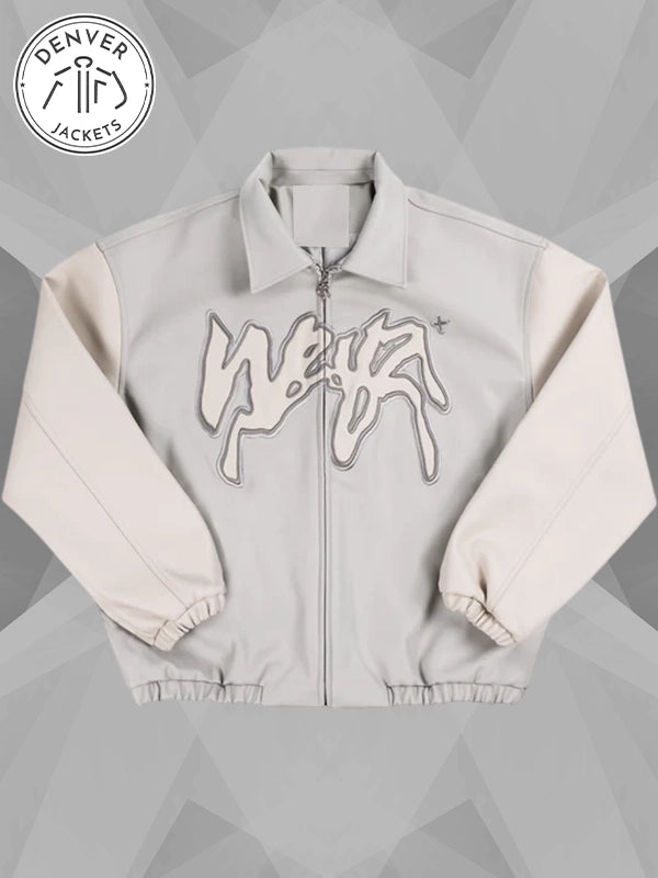 The Weyz Clothing Cream PU Leather Jacket