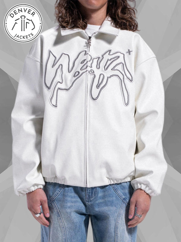 The Weyz Clothing White Leather Jacket