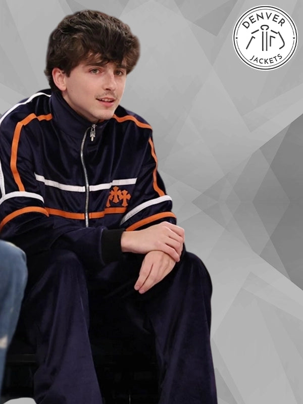 Timothee Chalamet Blue Tracksuit Chrome Hearts