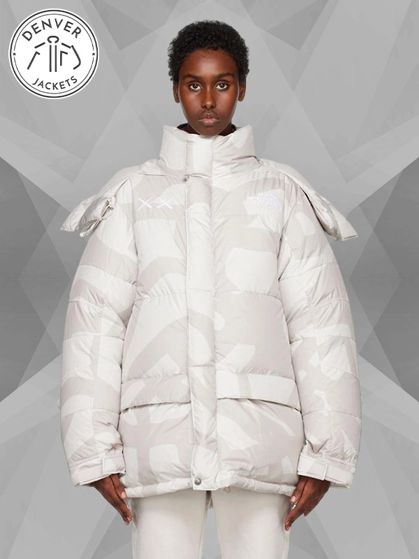 Tnf X Kaws project X Retro Down Puffer Jacket In White