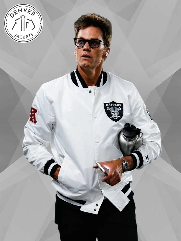 Tom Brady White Raiders Jacket