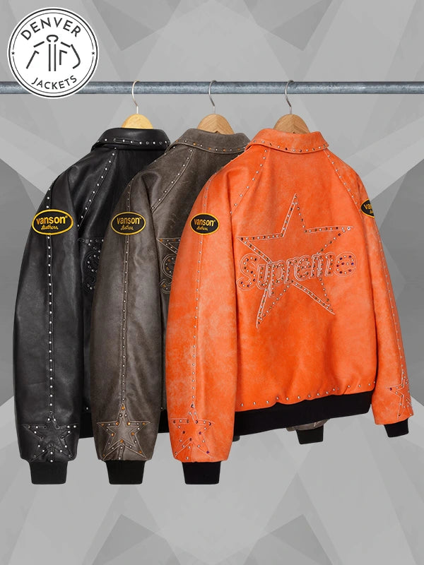 Vanson Leathers x Supreme x B.B Simon Leather Bomber Jacket