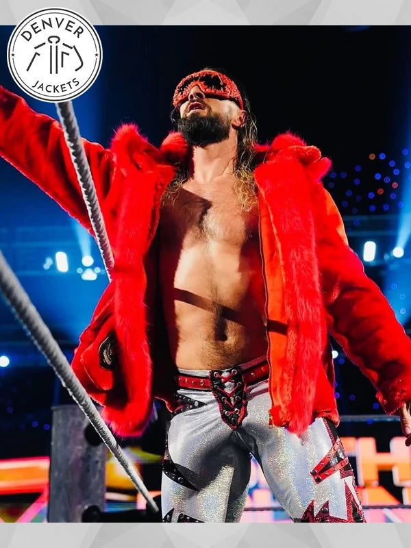 WWE Raw Seth Rollins Fur Jacket Red