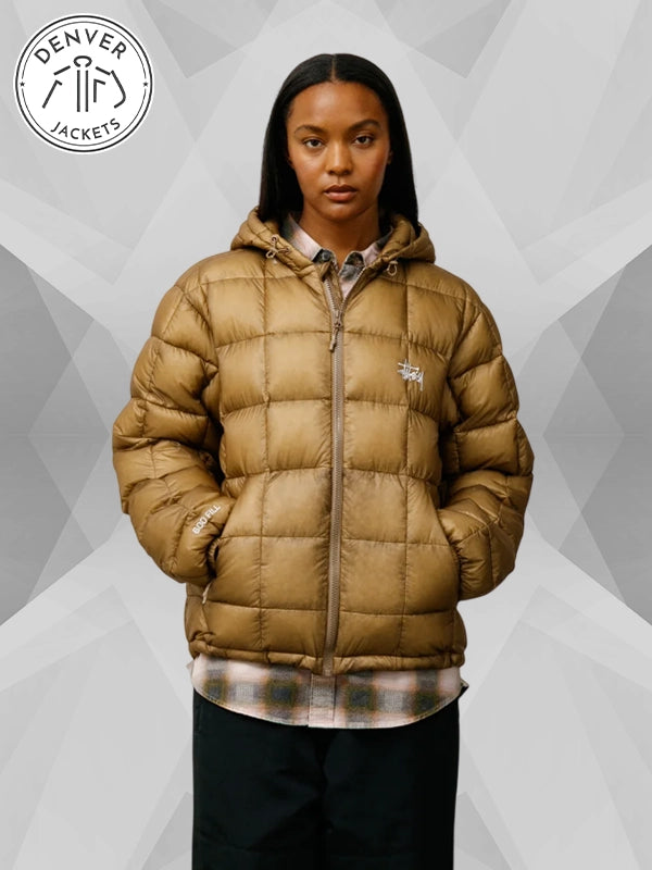 Women's Stussy Midweight Puffer Jacket Khaki