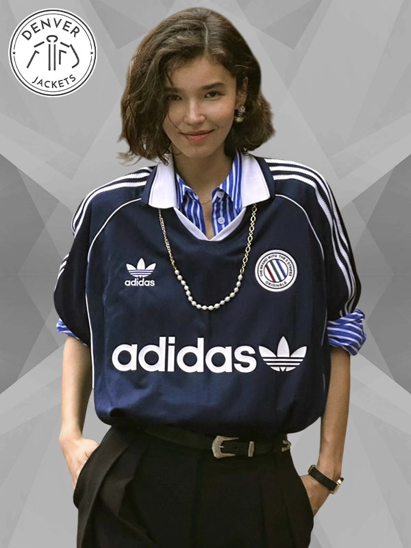 Womens Blue Adidas Jersey SS