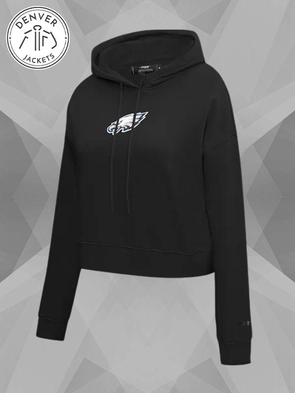 Womens Philadelphia Eagles Pro Standard Cropped Hoodie Black