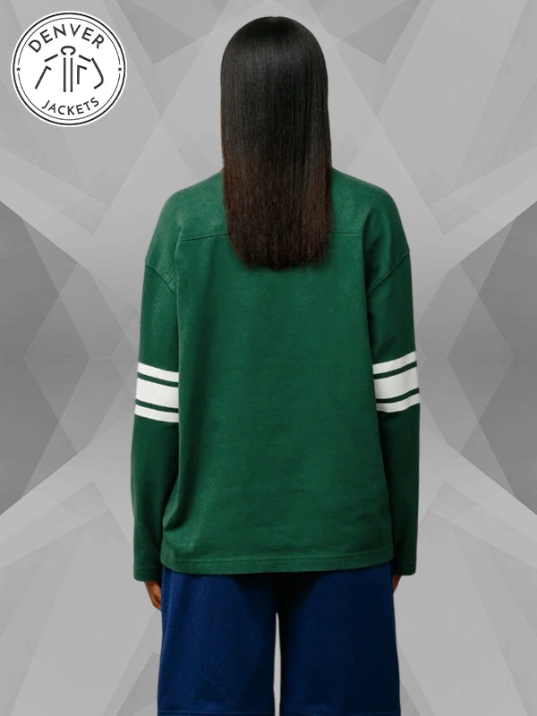 Womens Stussy Football Crew Sweatshirt Green