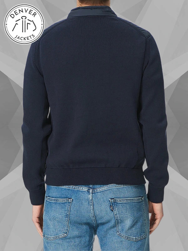 Woolrich Hybrid Track Jacket Blue Cardigan