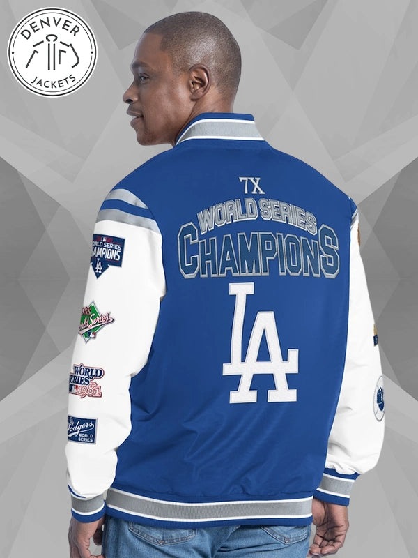 World Series Los Angeles Dodgers G III Royal Recruit Commemorative Varsity Jacket