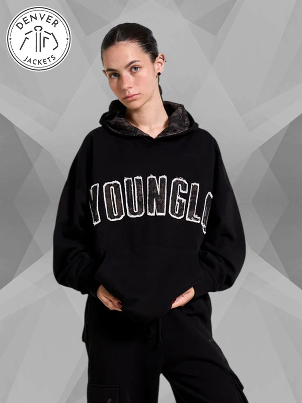 YOUNGLA W551 Hunting Season Hoodie Sweatshirt In Black