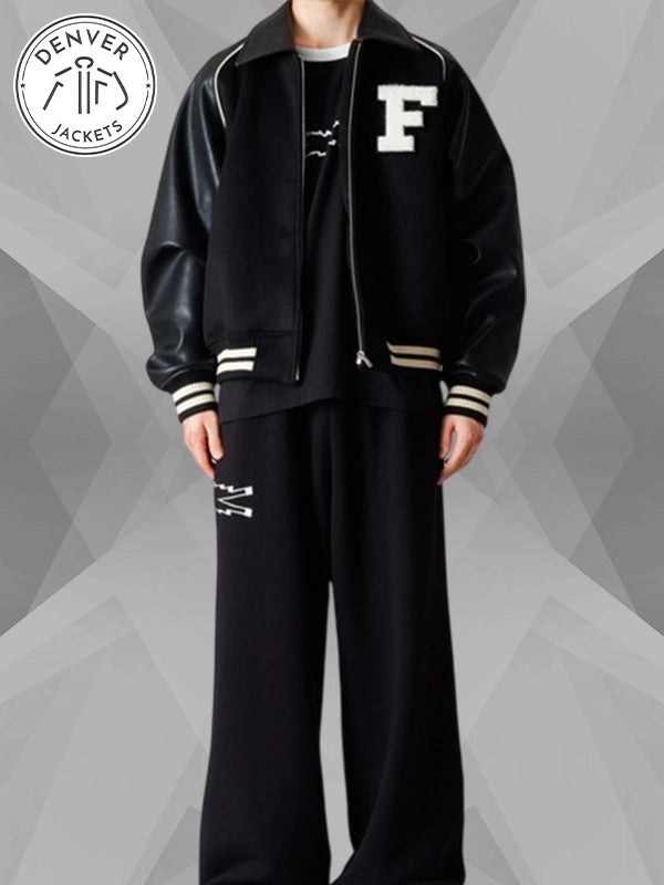 ZOZOTOWN x LE SSERAFIM Black Varsity Blouson Jacket