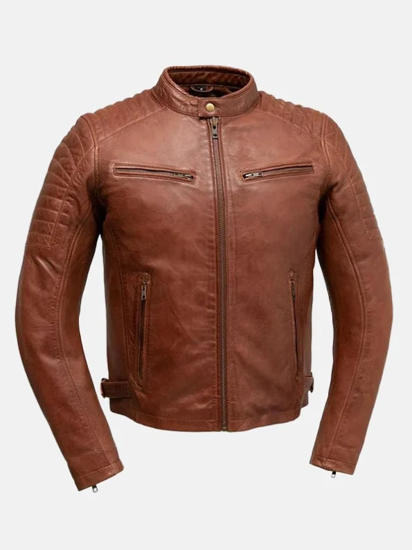 Zack Men's Brown Biker Leather Jacket