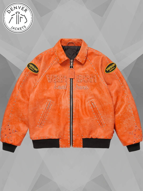 anson Leathers x Supreme x B.B Simon Jacket Orange