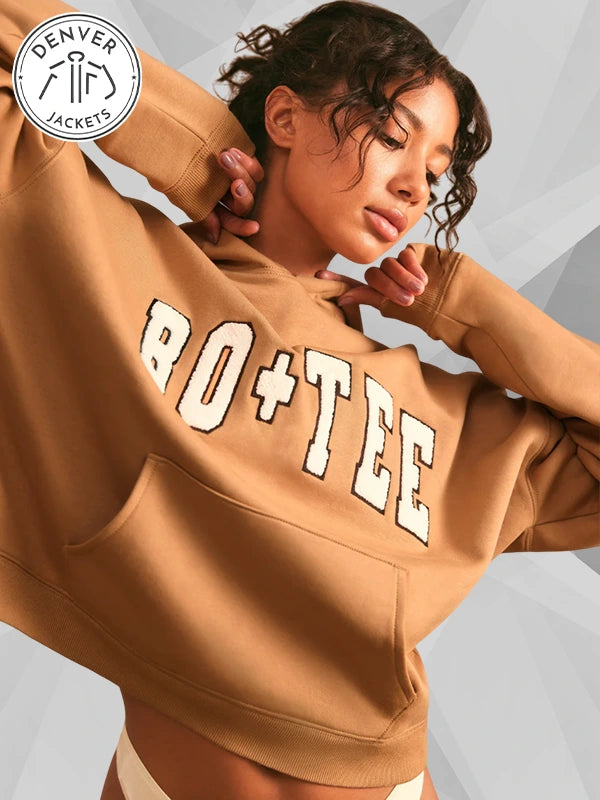 bo and tee Oversized Hoodie Brown