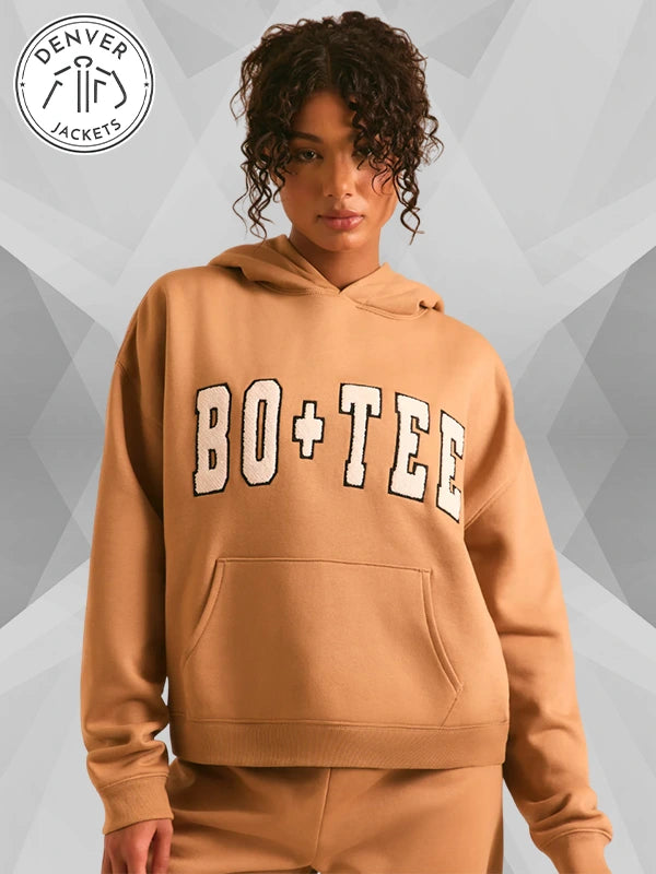 bo and tee hoodie Brown