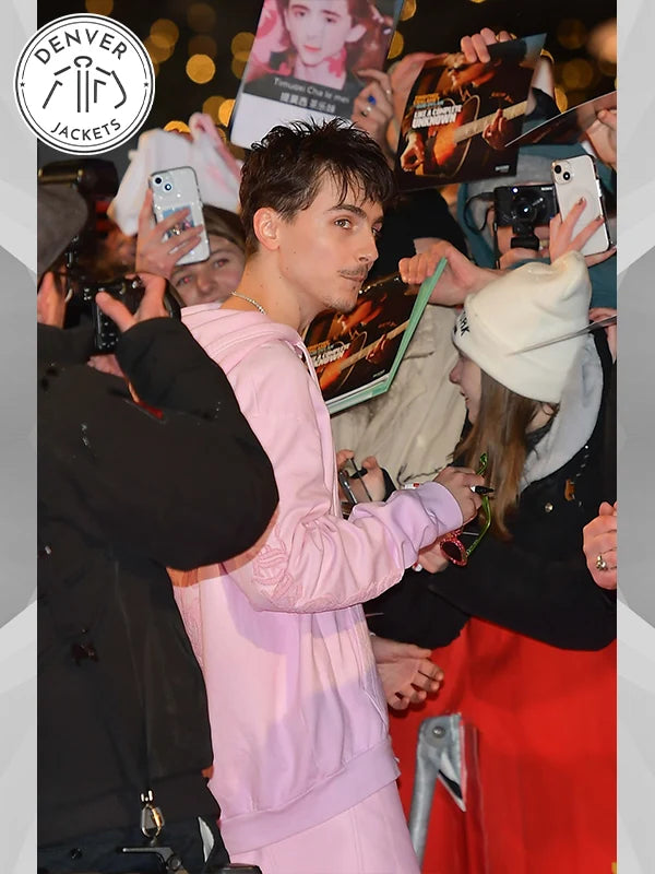 2025 75th Berlin International Film Festival Timothée Chalamet Chrome Hearts Pink Hoodie