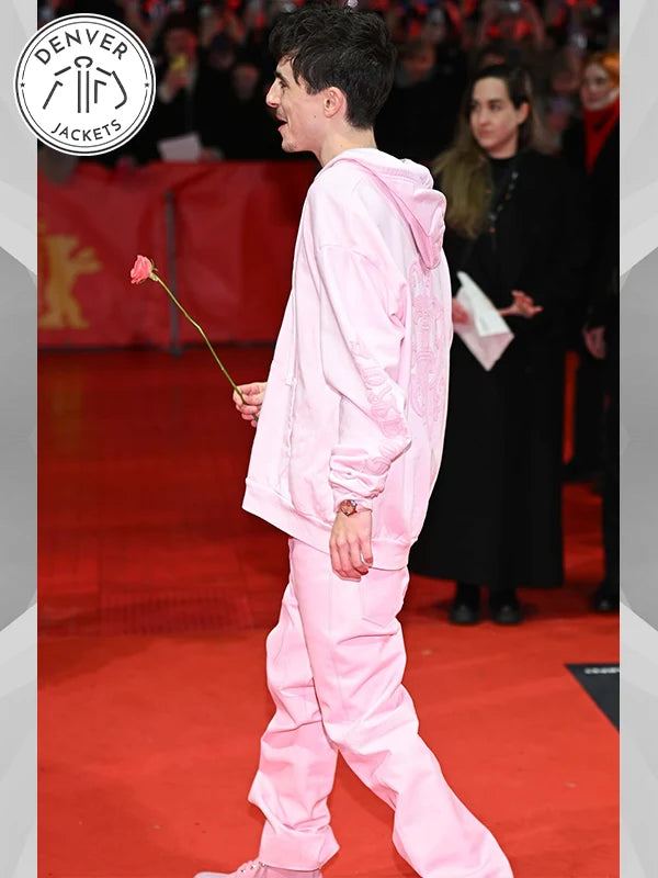 75th Berlin International Film Festival Timothée Chalamet Chrome Hearts Pink Hoodie