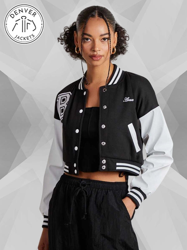Above and Beyond Crop Varsity Jacket