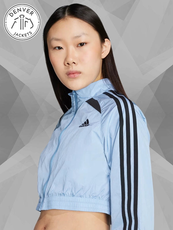 Adidas Adicolor Teamgeist Cropped Track Top Blue